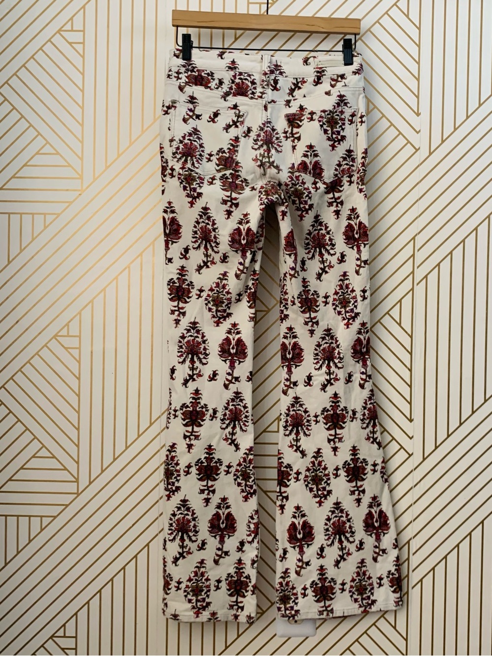 Anthropologie Pilcro High Rise Bootcut Pant Floral Corduroy 26 Tall cotton blend - Picture 8 of 12